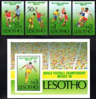 Lesotho - 1986 FIFA Soccer World Cup Set & MS (**) # SG 686-690 , Mi 565-568 & Block 31 - Lesotho (1966-...)