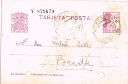 6901. Entero Postal HOSTALRICH (Gerona) 1935. Republica - 1931-....
