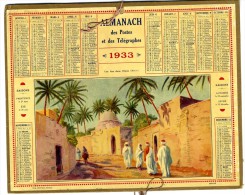 CALENDRIER ORIGINAL 1933    UNE RUE DANS L OASIS  MAROC    -     FEUILLET DPT DORDOGNE - Grossformat : 1921-40