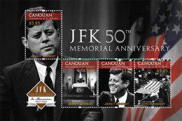 ST VINCENT CANOUAN 2013 - 50e Ann De La Mort De J.F.Kennedy  -  Feuillet Neuf // Mnh - Kennedy (John F.)