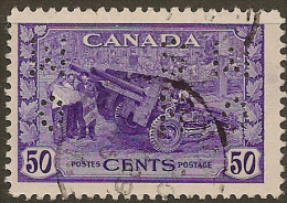 CANADA 1942 50c OHMS SG O149 U #AO232 - Perfin