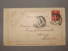 Entier Postal Carte Lettre Type Semeuse - Letter Cards