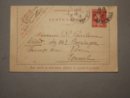 Entier Postal Carte Lettre Type Semeuse - Letter Cards