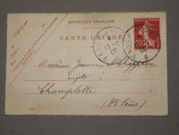 Entier Postal Carte Lettre Type Semeuse - Kaartbrieven