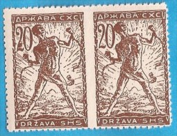 1919 SHS SLOVENIJA VERIGARI JUGOSLAVIJA VERTICAL  IMPERFORATE INTERESTING COLOR EROR PERFORATION  MNH - Ongebruikt