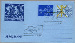 VATICANO / VATIKAN  AEROGRAMMA 1979 Salvator Mundi L. 220 + 20  FDC MNH - Postal Stationeries