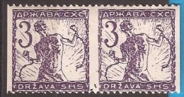 1919 SHS SLOVENIJA VERIGARI JUGOSLAVIJA VERTICAL  IMPERFORATE INTERESTING COLOR EROR PERFORATION  MNH - Ungebraucht