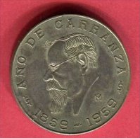 MEXIQUE 5 PESOS CENTENAIRE DE CARRANZA 1959 TTB + 20 - Mexique