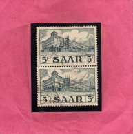 SAAR SAARLAND SARRE 1952 - 1955 GENERAL POST OFFICE 5 FR PAIR UFFICIO POSTALE GENERALE COPPIA USED - Gebruikt
