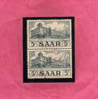 SAAR SAARLAND SARRE 1952 - 1955 GENERAL POST OFFICE 5 FR PAIR UFFICIO POSTALE GENERALE COPPIA USED - Usados