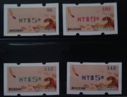Complete 4 Colors  2013 ATM Frama Stamp--Spiritual Snake & Ancient Chinese Gold Coin- Chinese New Year Unusual - Erreurs Sur Timbres
