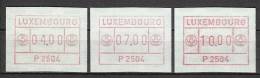 Luxembourg  (1) P 2504  Mersch  - Série Indivisible 4 - 7 - 10 F. ** - Postage Labels