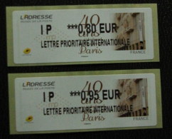 Lis01 Vignettes LISA  IP 0.80 ,  IP 0 95  : L'Adresse Musée De La Poste - 40 Ans - 2010-... Geïllustreerde Frankeervignetten