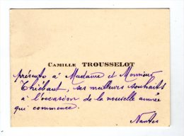 Carte De Visite , Camille TROUSSELOT , Nantes - Tarjetas De Visita