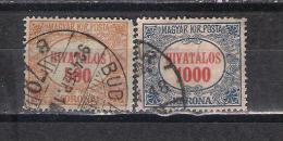 Hungary 1923/4  Mi Nr 25,27  Used (a1p18) - Oficiales