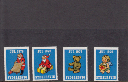 Denemarken: Kerstvignetten Sydslesvig Julemarke 1976 4 Versch. Cat 12.00 DKK - Ortsausgaben