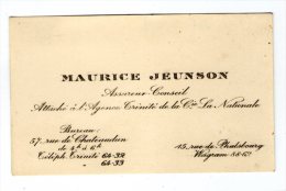 Carte De Visite , Maurice JEUNSON , Assureur-conseil , Agence Trinité De La Compagnie LA NATIONALE , Paris - Visiting Cards