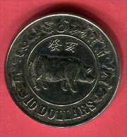 SINGAPOUR ANNEE DU COCHON 10 DOLLARS 1983 TTB/SUP 25 - Singapour