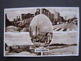Antrim NI. Vintage 1957 Real Photo Multi View Postcard - Antrim