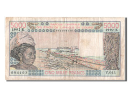 Billet, West African States, 5000 Francs, 1992, TTB - Senegal