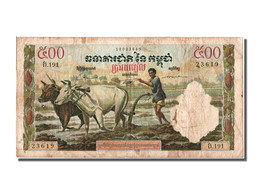 Billet, Cambodge, 500 Riels, TB - Cambodia