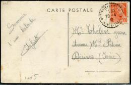 FRANCE - MERCURE - N° 415 / CP DE BRANCION, LE PONT LEVIS, OBL. MARTAILLY LES BRANCION LE 20/4/1942, POUR DECINES  - TB - 1938-42 Mercurius