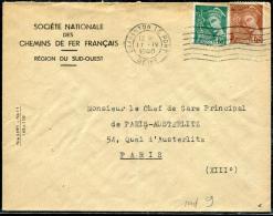 FRANCE - MERCURE - N° 411 + 416A / LETTRE O.M. DE CHARENTON LE 17/4/1940, POUR PARIS  - TB - 1938-42 Mercurius