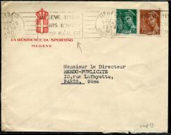 FRANCE - MERCURE - N° 411 + 416A / LETTRE O.M. DE MEGEVE LE 22/2/1940, POUR PARIS  - TB - 1938-42 Mercurius