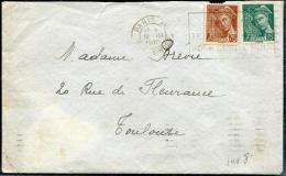 FRANCE - MERCURE - N° 411 + 416A / LETTRE O.M. DE PARIS LE 18/3/1940, POUR TOULOUSE  - TB - 1938-42 Mercure