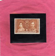 BECHUANALAND 1937 CORONATION KING GEORGE VI 2 D INCORONAZIONE RE GIORGIO MNH - 1885-1964 Herrschaft Von Bechuanaland