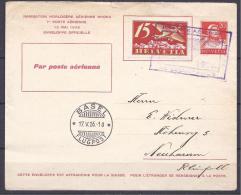 Switzerland1926:AIR POST From Basel With Le LOCLE-BALE  Cancel(s.Zumstein Spezial)to Neuhausen With Arrival Cancel - Premiers Vols