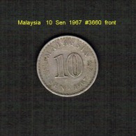 MALAYSIA    10  SEN  1967  (KM # 3) - Malaysie