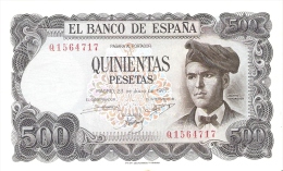 BILLETE DE ESPAÑA DE 500 PTAS DEL 23/07/1971 SERIE 1Q  SIN CIRCULAR-PLANCHA - 500 Pesetas