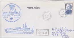 L'ASTROLABE  1ER VOYAGE EN TERRE ADELIE DUMONT D'URVILLE 8-12-1986 - Cartas & Documentos