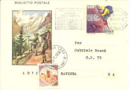 BiCentenaire De La Conquète Du Mt Blanc Par Jacques Balmat Et Le Docteur Michel Paccard.Entier Postal Italien 1986 - Climbing