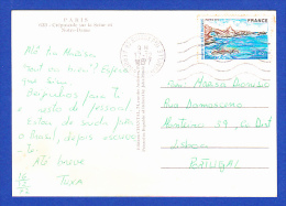 CARTE POSTALE -- CACHET ROISSY - AEROPORT CH. DE GAULLE - 17.12.1977 - 2 SCANS - Storia Postale