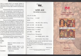 INDIA, 2007, International Women´s Day, Folde, Brochure - Storia Postale