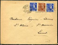 FRANCE - MERCURE - N° 407 (2) + 416A / LETTRE O.M. PARIS LE 31/5/1940, POUR LE LOIRET  - TB - 1938-42 Mercure
