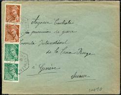 FRANCE - MERCURE - N° 416A PAIRE + 411 PAIRE / LETTRE DES DEUX SEVRES LE 12/2/1940, POUR LA SUISSE - B - 1938-42 Mercure