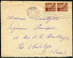 FRANCE - MERCURE - N° 477 PAIRE / LETTRE O.M. PARIS LE 13/5/1941, POUR L'EURE - TB - 1938-42 Mercure