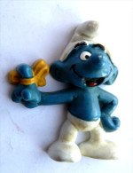 RARE Figurine SCHTROUMPF BOBO AU DOIGT CLIP (manquant Au Dos) - SMURF PITUFO SCHLUMPH - I Puffi