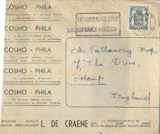 (117) Belgium Cover Posted To England  - 1947 - Cosmo Phila - 1946 -10%