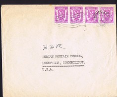Lettre  De Bruxelles Pour Les USA Tarif Imprimés  COB 422 Bande De 4 - 1935-1949 Small Seal Of The State