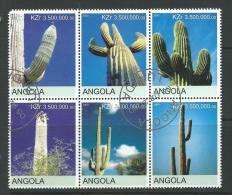 2000 Block Of 6 Cacti Stamps   Cancelled To Order Complete Mint Unhinged All Gum On Rear - Angola