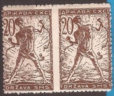 1919 SHS SLOVENIJA VERIGARI JUGOSLAVIJA VERTICAL  IMPERFORATE INTERESTING COLOR -  MNH - Nuevos