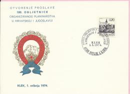 100th Anniversary Of Mountaineering (climbing) In Croatia - Klek, Ogulin, 1.5.1974., Yugoslavia, Carte Postale - Klimmen