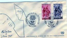 Italie: 1960 2 Très Belles Fdc "année Mondiale Du Réfugié" Très Belle Illustration De Jean Cocteau - Réfugiés