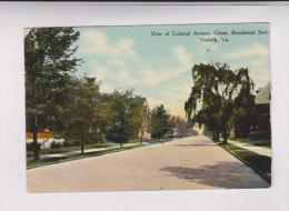 CPA VIEW OF COLONIAL AV, GHENT RESIDENTIAL SECTION, NORFOLK - Norfolk