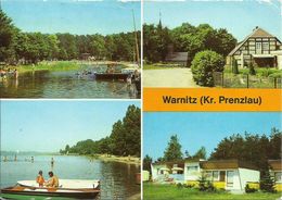 AK Warnitz  Prenzlau Mehrbild See Freibad Bungalows Farbfoto 1983 DDR #2036 - Prenzlau