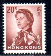 Hong Kong QEII 1962 20c Definitive, MNH - Ongebruikt